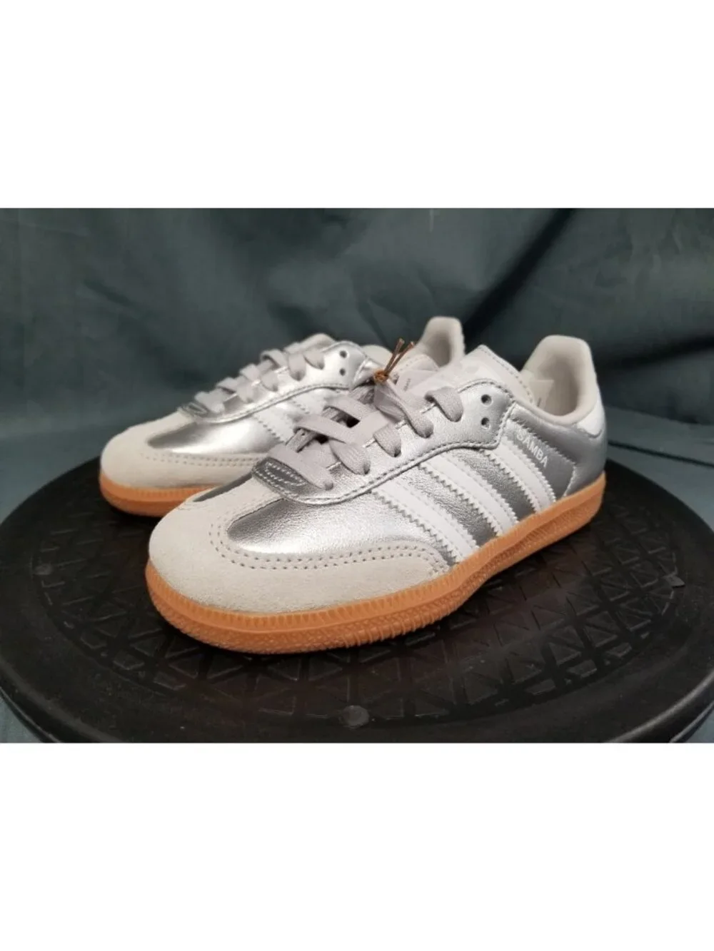 Adidas Samba OG C (PS) Silver White Gum KK2344 Kids Size 12 NEW NO BOX